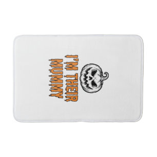 Halloween Mummy Pumpkin Vintage Engraving Shirt De Bath Mat