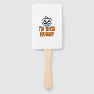 Halloween Mummy Pumpkin Vintage Engraving Shirt De Hand Fan