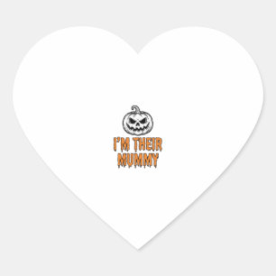 Halloween Mummy Pumpkin Vintage Engraving Shirt De Heart Sticker
