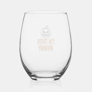 Halloween Mummy Pumpkin Vintage Engraving Shirt De Stemless Wine Glass