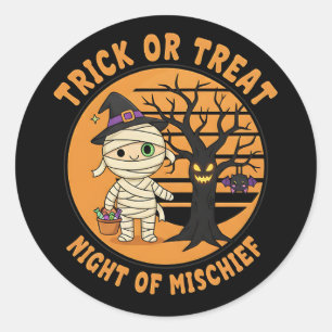 Halloween Mummy Sticker with Candy and Fun