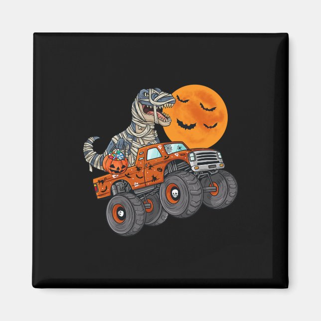 Halloween Mummy T Rex Monster Truck Boys Kids Teen Magnet (Front)