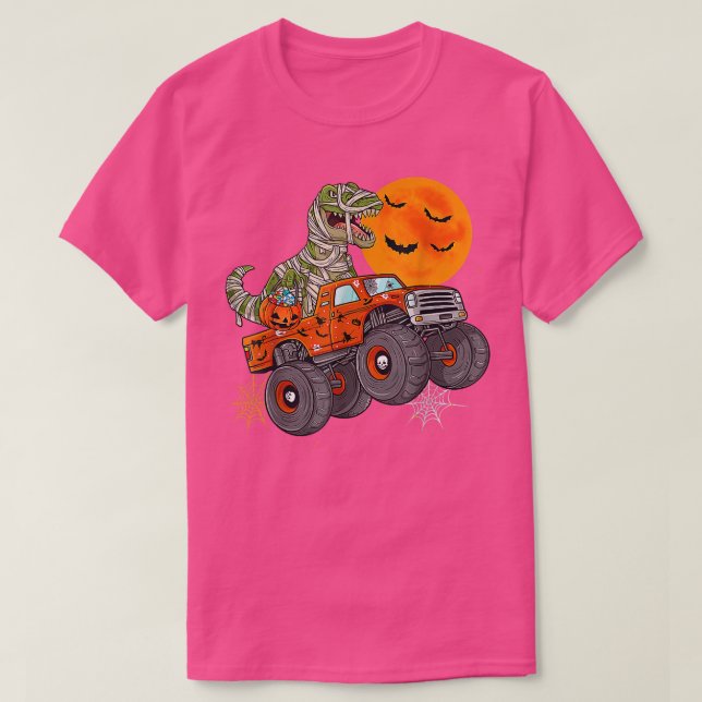 Halloween Mummy T Rex Monster Truck Boys Kids Teen T-Shirt (Design Front)