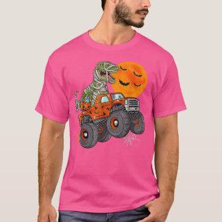 Halloween Mummy T Rex Monster Truck Boys Kids Teen T-Shirt