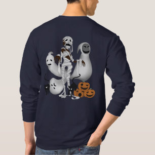 Halloween Mummy with Kitty Cats and Ghost Mens T-Shirt