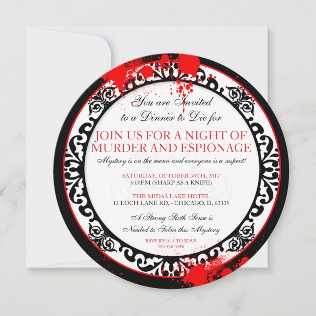 Halloween Murder Mystery Party Invitation (Front)