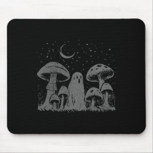 Halloween Mushroom Ghost Vintage Grunge 90 Aesthet Mouse Pad
