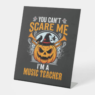 Halloween Music Teacher Scary Pumpkin Graphic Pedestal Sign