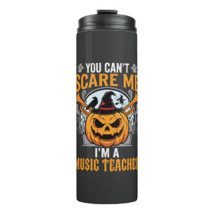 Halloween Music Teacher Scary Pumpkin Graphic Thermal Tumbler