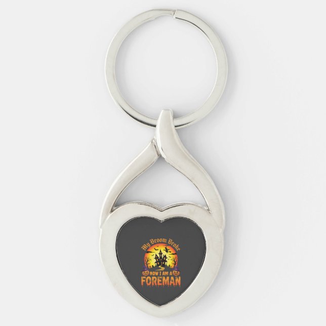 Halloween My Broom Broke Foreman Witch Key Ring (Front)