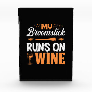 Halloween My Broomstick Runs On Wine Birthday Photo Block
