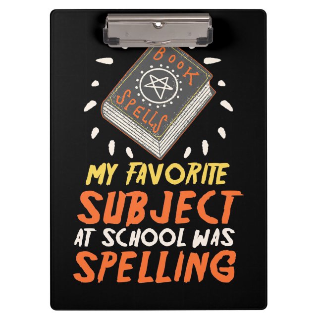 Halloween My Favourite Subject At School Clipboard (Front)