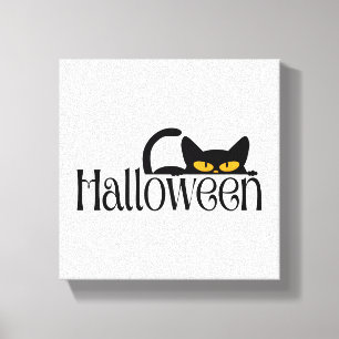 Halloween Mysterious Cat Eyes Canvas Print