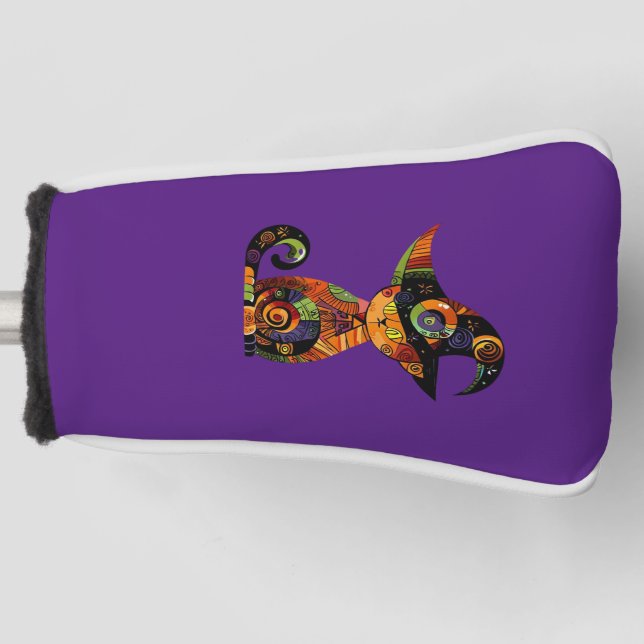 Halloween/mystical/cat/fall  golf head cover (Front)