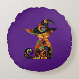 Halloween/mystical/cat/fall  round cushion