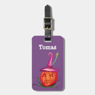 Halloween Name Luggage Tags for Kids