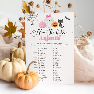 Halloween Name the baby animal baby shower game