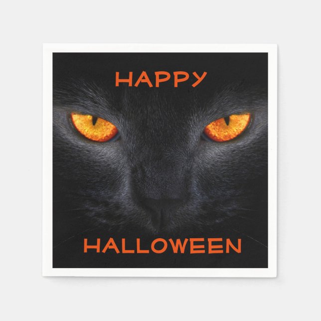 Halloween Napkin/Black Cat Napkin (Front)
