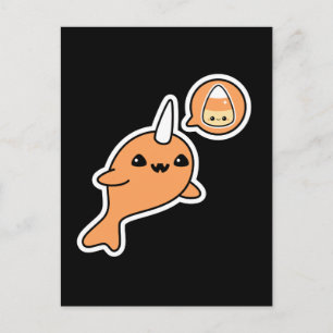 Halloween Narwhal Postcard