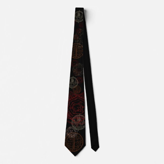 Halloween Neck Tie with Magic Seals & Circles (Front)