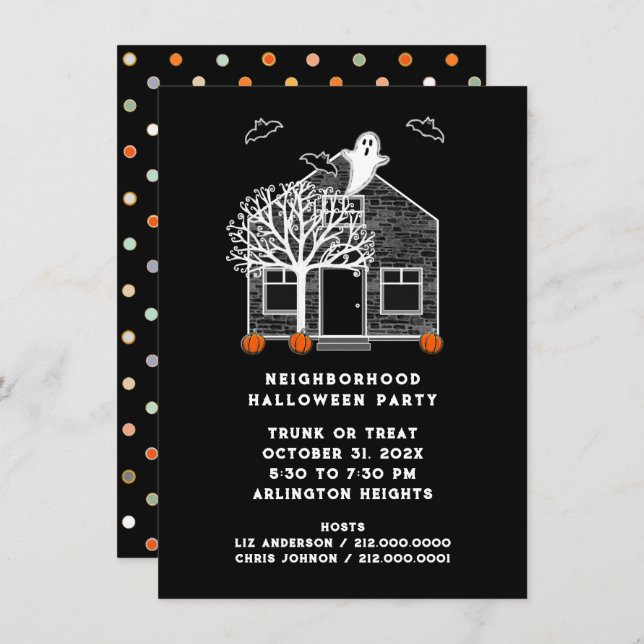 Halloween Neighbourhood Party Invitation (Front/Back)