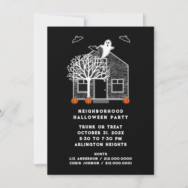 Halloween Neighbourhood Party Invitation (Front)
