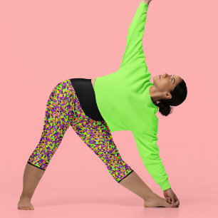 Halloween Neon Camouflage Capri Leggings