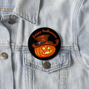 Halloween Neon Glow Look Pumpkin Party 7.5 Cm Round Badge