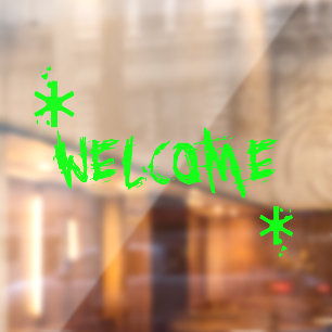 Halloween neon green slime welcome custom text
