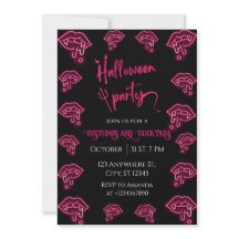 Halloween Neon Vampire Party Invitation