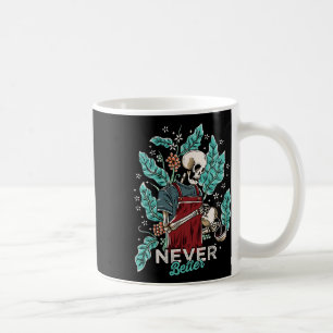 Halloween Never Better Skeleton Drinking Coffee  Mug