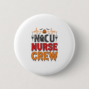 Halloween NICU Nurse Crew Vintage Typography Shirt 6 Cm Round Badge