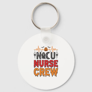 Halloween NICU Nurse Crew Vintage Typography Shirt Key Ring
