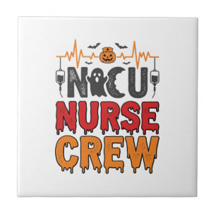Halloween NICU Nurse Crew Vintage Typography Shirt Tile