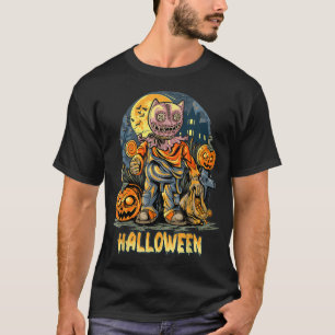 Halloween Night and Scary Pumpkin Zombie T-Shirt
