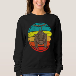 Halloween Night Creepy Animal Retro Bat Sweatshirt