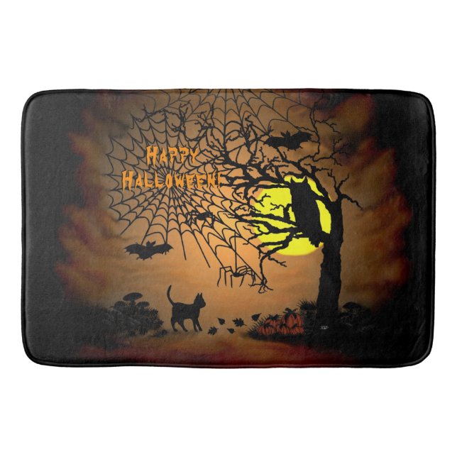 Halloween Night , Happy Halloween ! Bath Mat (Front)