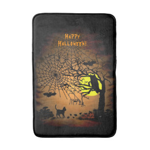 Halloween Night , Happy Halloween ! Bath Mat