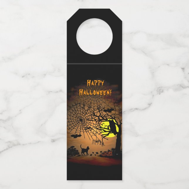 Halloween Night , Happy Halloween! Bottle Tag (Front)
