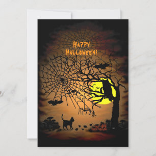 Halloween Night , Happy Halloween ! Thank You Card