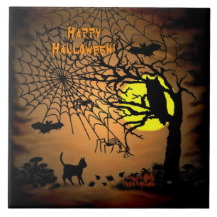 Halloween Night , Happy Halloween ! Tile