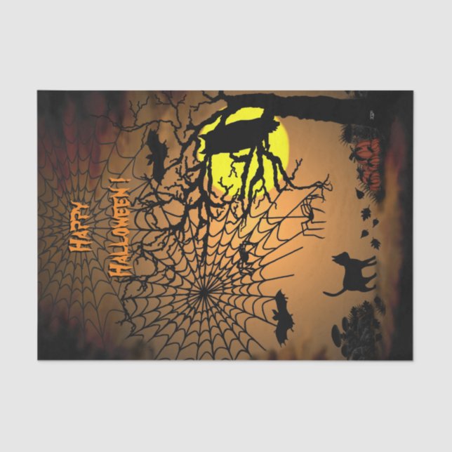 Halloween Night , Happy Halloween ! Tissue Paper (Front)