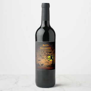 Halloween Night , Happy Halloween! Wine Label