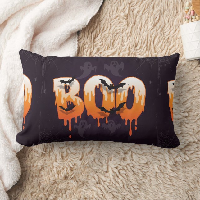 Halloween Night Illustration Lumbar Cushion (Blanket)