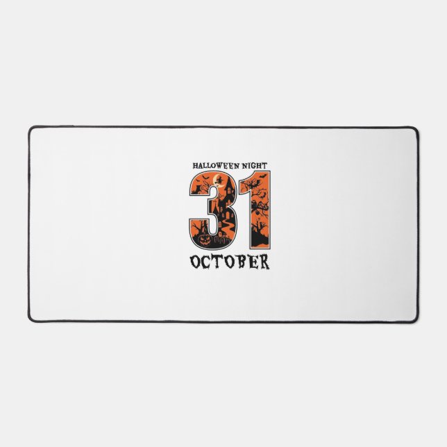 Halloween Night October Haunted House Witch Pumpki Desk Mat (Front)