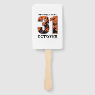 Halloween Night October Haunted House Witch Pumpki Hand Fan