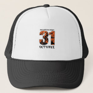 Halloween Night October Haunted House Witch Pumpki Trucker Hat