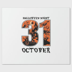 Halloween Night October Haunted House Witch Pumpki Wrapping Paper