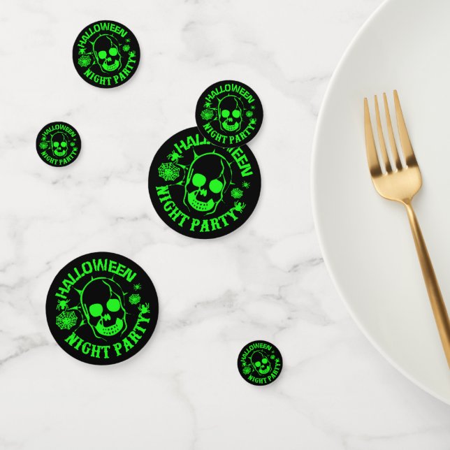 Halloween Night Party Skull Spider Web Green Table Confetti (Group)