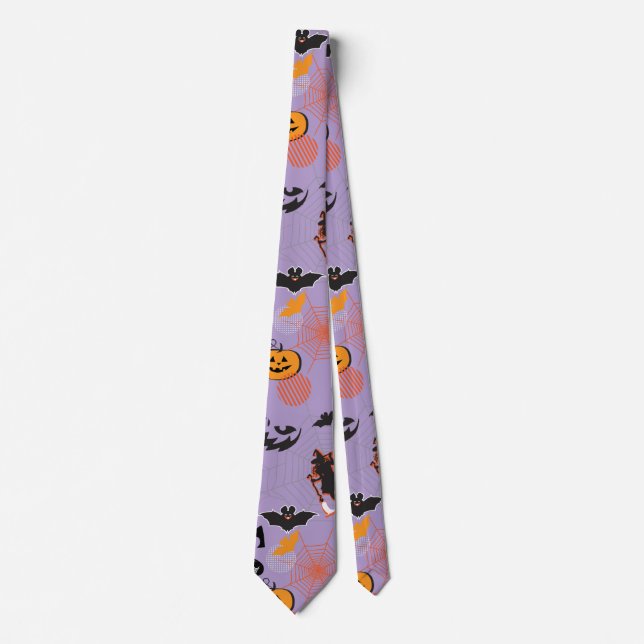 Halloween Night Party Trendy Tie (Front)